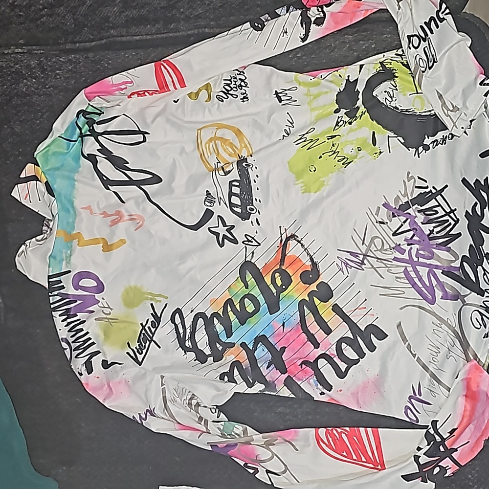 3xl coloful graffiti style Fashion Nova Bodysuit